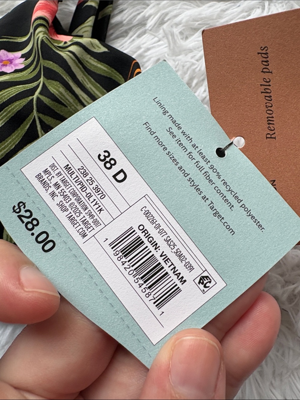NWT Shade & Shore Black Floral Underwire Bikini Swim Top Size 38D - Picture 6 of 15